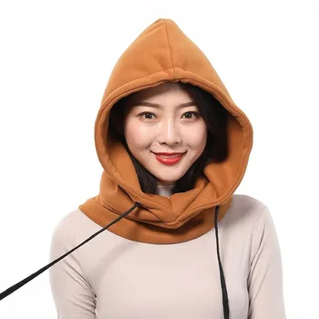 Yeni Stil Kapşonlu Yaka Ayrılabilir İpli Şapka Kalınlaşma Kadın Kış Pamuk Şapka Kadın Sıcak Kapşonlu Yaka