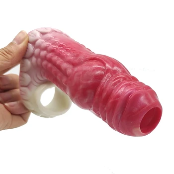 Yeni Tasarım Büyük Köpek Düğüm Penis Kollu Extender Seks Oyuncakları Erkekler İçin Silikon Fantezi Yapay Penis Penis Büyütme Yetişkin Seks Ürünleri 18+ 1