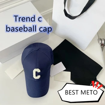 Moda Oyalamak beyzbol şapkası Lüks Unisex Erkekler Kadınlar Ayarlanabilir Donanma Mektup C Pamuk Spor Kap Trend Marka Casquette METO