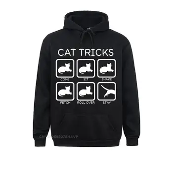 Yaygın Komik İnatçı Kedi Hileler Hoodie Grafik Uzun Kollu Tişörtü Severler Günü Hoodies Erkekler İçin Giysi Özel