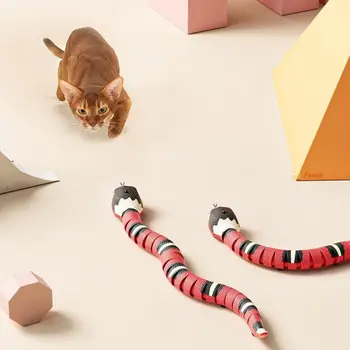 Akıllı Algılama Yılan İnteraktif Kedi Oyuncak Otomatik Oyuncaklar Kediler İçin USB Şarj Aksesuarları Yavru Oyuncaklar için Pet Köpek Oyun Oyuncak