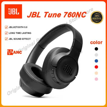 Orijinal JBL Ayar 760NC kablosuz kulaklıklar Hafif, Katlanabilir Aşırı Kulak Aktif Gürültü İptali ile 6 Renk JBL T760NC