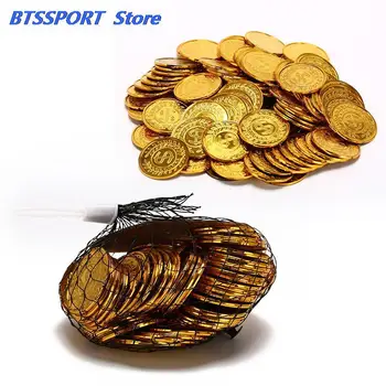 100 Adet / paket poker kumarhane çipleri bitcoin modeli bitcoin altın kaplama Plastik Korsan altın madalyonlar