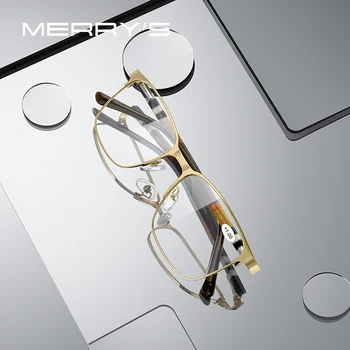 MERRYS tasarım klasik altın okuma gözlüğü erkekler için bilgisayar okuyucu mavi ışık engelleme parlama önleyici filtre büyütme gözlük