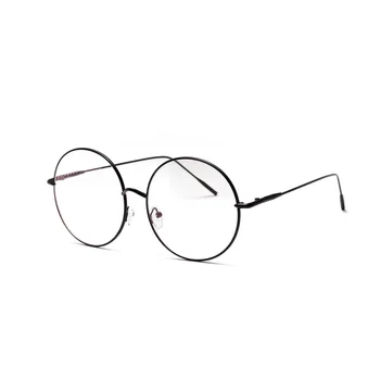 Metal çerçeve yuvarlak düz gözlük kadın ince çerçeve dekoratif gözlük erkekler ve kadınlar için uv400