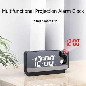 LED Dijital Projeksiyon çalar saat Elektronik Sıcaklık Göstergesi Zaman Projektör Uyandırma Masaüstü İzle Saat Ev Yatak Odası için