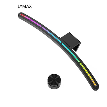 LYMAX RA97 kavisli monitör ışık RGB renk ses duyarlı müzik PC asılı oyun karartma göz bakımı kablosuz uzaktan kumanda