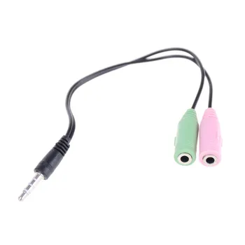 Yeni 2 İn 1 Splitter 3.5 mm Erkek Çift Kadın Splitter Kablo Adaptörü Ses Kulaklık Kulaklık Jakı Kulaklık Mikrofon Ses Kablosu