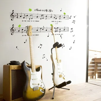 Yaratıcı Yeni Tasarım Müzik Personel Duvar Çıkartmaları Nota Çıkartmalar Oturma Odası Çocuk Odası Öğrenme Sanat Çıkartmaları Ev Dekorasyon