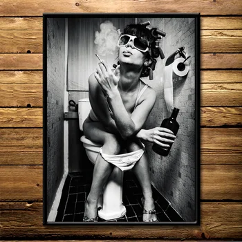 Sanat dövme kadın bar tuval boyama sanat asılı buhar punk poster ve baskılar cuadros duvar resimleri için oturma odası ev dekor Satılık! \ Ev Dekorasyonu - Korkmazambalaj.com.tr 11