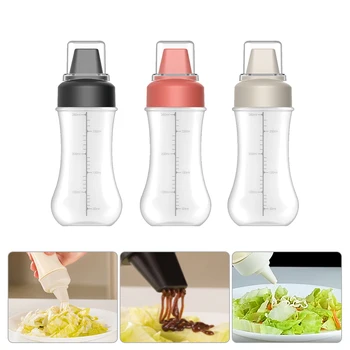 5 Delik Sıkmak Çeşni Şişeleri Ölçekler İle Plastik sos şişeleri Ketçap Hardal salata sosu Yağ Mutfak Aksesuarları