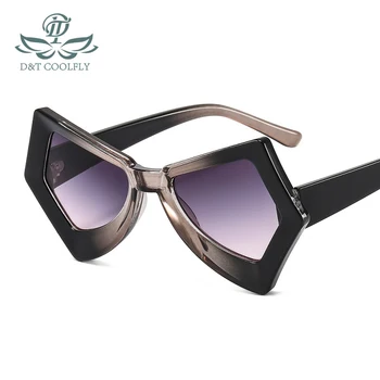 D & T 2022 Yeni Moda Kedi Göz Güneş Gözlüğü Düzensiz Kadın Erkek Degradeler Lens Çerçeve Marka Tasarımcısı Karakteristik güneş gözlüğü UV400