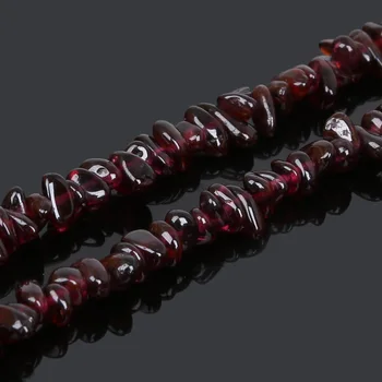 Doğal Granat Taş Boncuk Sınıf AA Kırmızı Şarap Rengi Garnet Düzensiz Çip Boncuk 5-6mm dıy bilezik Kolye Yapımı takı 1