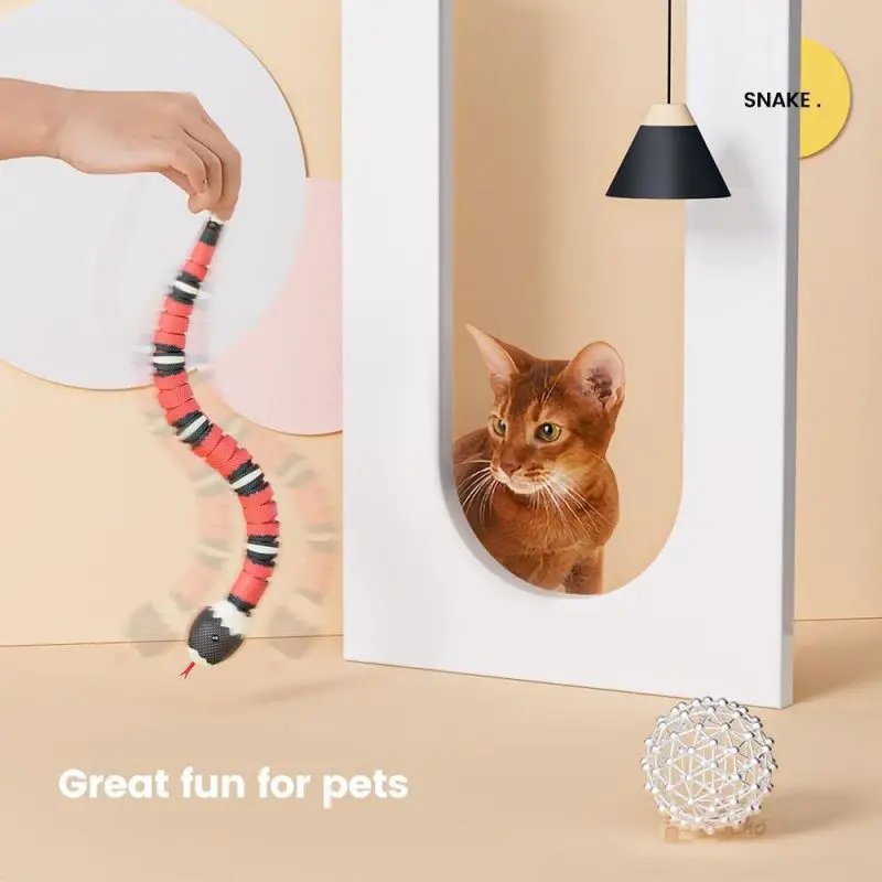 Akıllı Algılama Yılan İnteraktif Kedi Oyuncak Otomatik Oyuncaklar Kediler İçin USB Şarj Aksesuarları Yavru Oyuncaklar için Pet Köpek Oyun Oyuncak Görüntü 3
