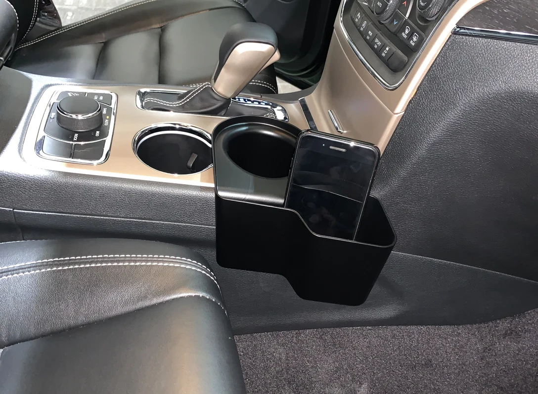 Jeep Grand Cherokee 2011-2020 için Vites saklama kutusu Organizatör telefon tutucu bozuk para tepsisi Araba İç Aksesuarları ABS Siyah Görüntü 3