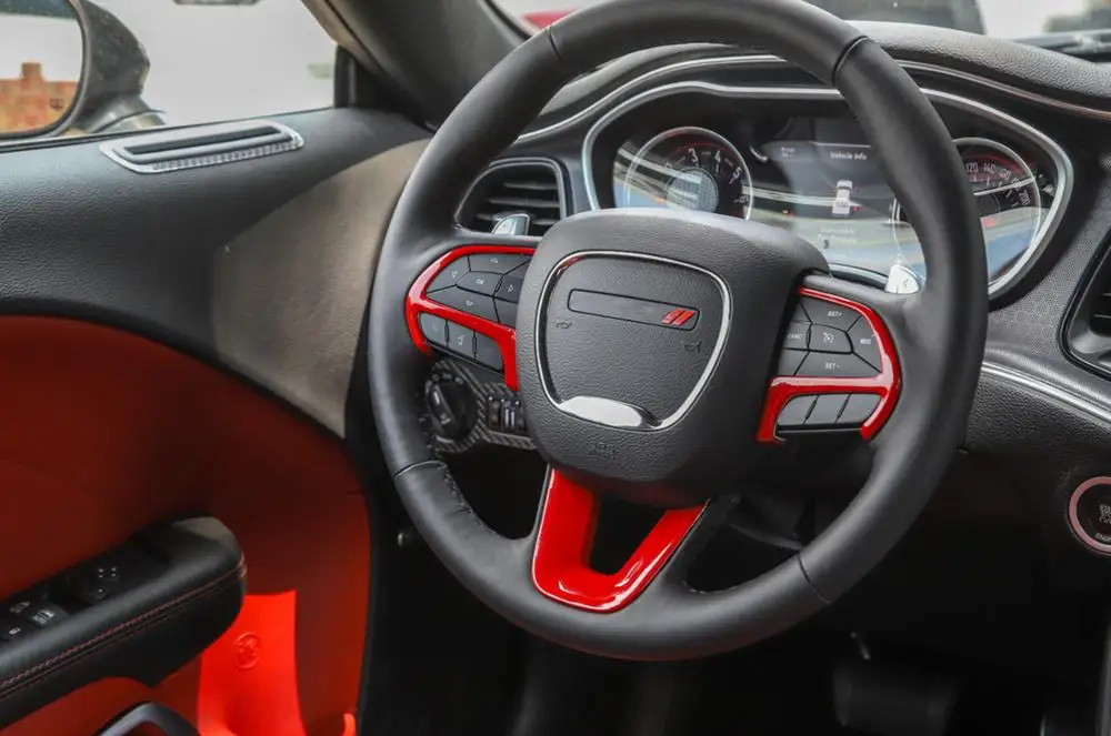 Araba direksiyon kılıfı Trim Dekorasyon Kiti Dodge Challenger için Şarj Cihazı 2015 2016 2017 2018 2019 2020 2021 İç Aksesuar Görüntü 4