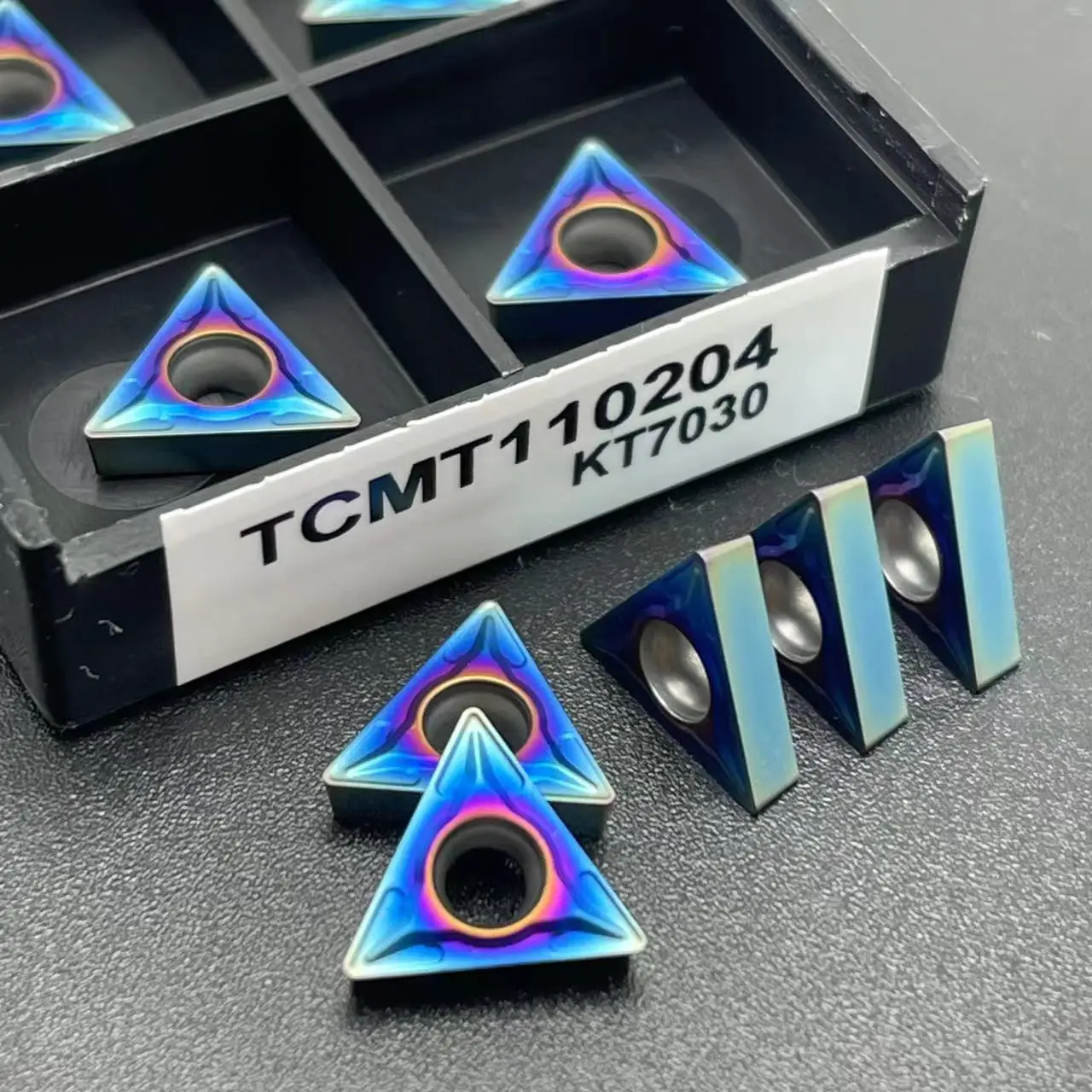 Nano Mavi TCMT16T304 TCMT16T308 TCMT110204 TCMT110208 CNC Sert Metal Dönüm Aracı Söndürme Paslanmaz Çelik Parçalar Görüntü 1