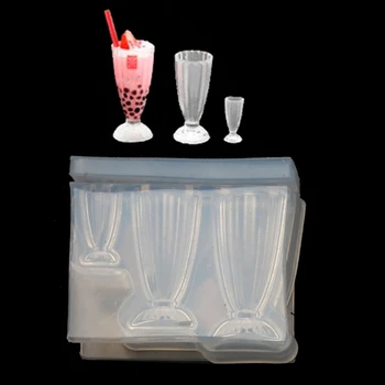 3D Küçük Cam Şişe Reçine Kalıp içme şişesi Kavanoz Kadeh Bardak Simüle Gıda Mini Kek Kupası Silikon Reçine Kalıp El Sanatları Aracı 2