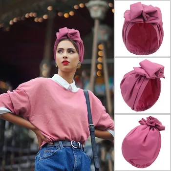 2022 Moda kadın Çiçek Türban Şapka Sıkı Cloche Kap Kızlar Vintage Bandanalar saç aksesuarları 2