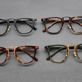 Vintage Asetat Gözlük Çerçevesi Erkekler Retro Miyopi Reçete Optik Gözlük Çerçevesi Kadın 2022 Yeni Kore Lüks Marka Gözlük 2