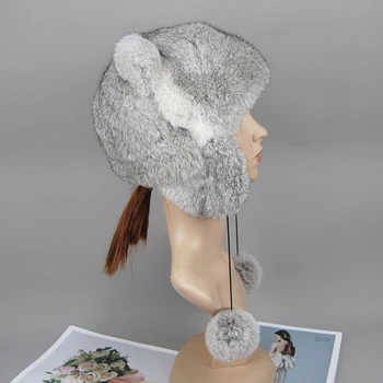 2022 Kış Tavşan Kürk Şapka Kadınlar Şık Sıcak Kalın Klasik Sıcak Kasketleri Yumuşak Kabarık Kürklü Kap Kar Açık Hakiki Gerçek Kürk Şapka 2