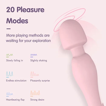 DRYWELL 20 Hızları Güçlü Sihirli Değnek Seks Oyuncakları Kadınlar İçin Kadın Vibratör Klitoris Stimülatörü Sessiz Çift Oyuncaklar Yetişkinler için 18 2