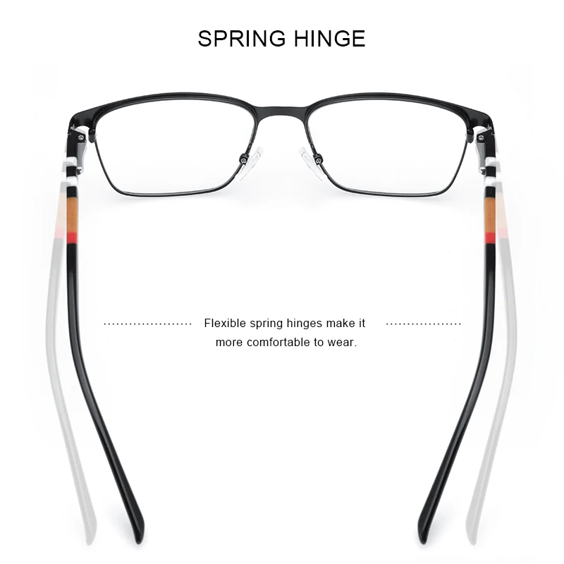 MERRYS tasarım klasik altın okuma gözlüğü erkekler için bilgisayar okuyucu mavi ışık engelleme parlama önleyici filtre büyütme gözlük Görüntü 3