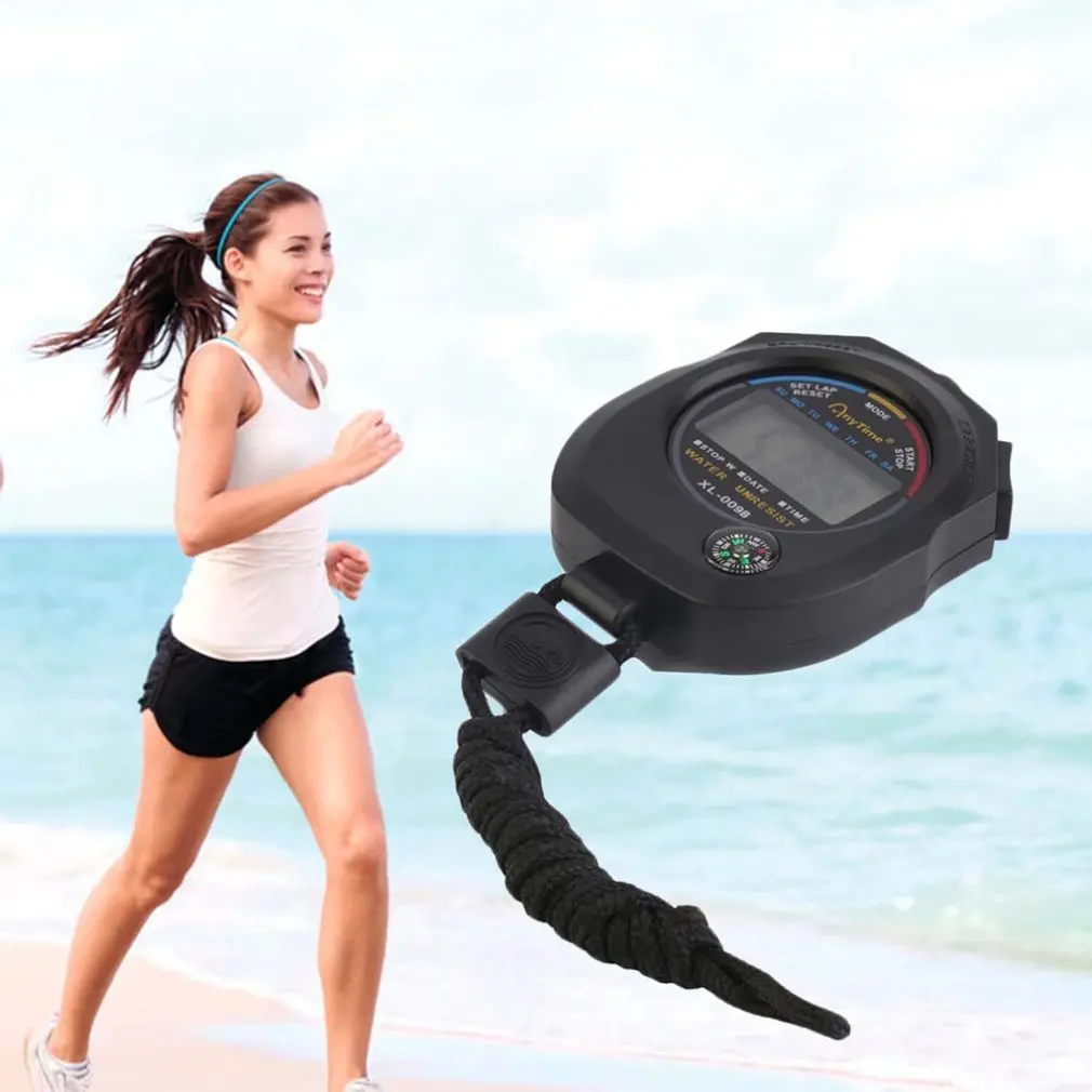 Dijital kronometre Çok Fonksiyonlu Taşınabilir Açık Spor Koşu Eğitim Zamanlayıcı Chronograph Zamanlama Alarm Durdurma Takvim İzle Görüntü 2