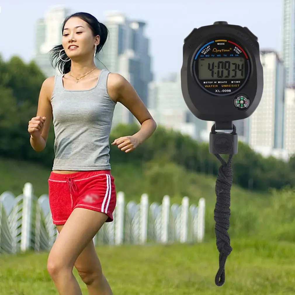 Dijital kronometre Çok Fonksiyonlu Taşınabilir Açık Spor Koşu Eğitim Zamanlayıcı Chronograph Zamanlama Alarm Durdurma Takvim İzle Görüntü 3