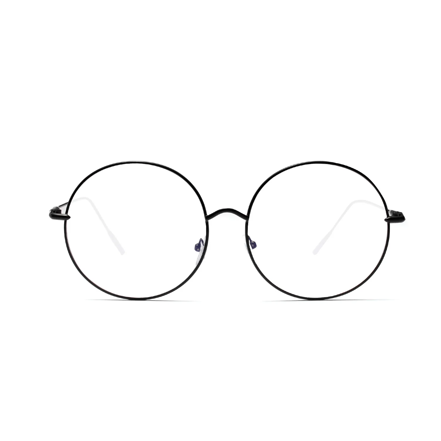 Metal çerçeve yuvarlak düz gözlük kadın ince çerçeve dekoratif gözlük erkekler ve kadınlar için uv400 Görüntü 3