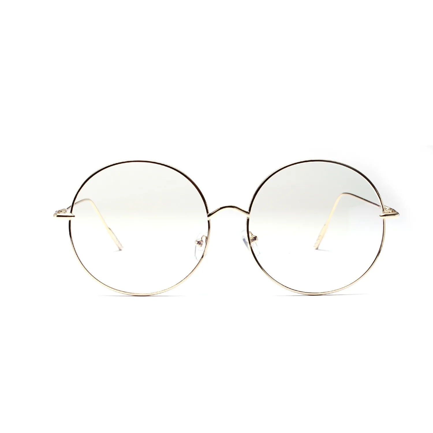 Metal çerçeve yuvarlak düz gözlük kadın ince çerçeve dekoratif gözlük erkekler ve kadınlar için uv400 Görüntü 4