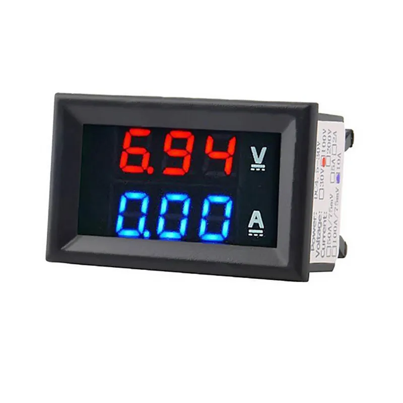 0-100V 10A 50A 100A LED Dijital Voltmetre Ampermetre Araba Motosiklet Gerilim Akım Ölçer Volt Dedektörü Test Cihazı Monitör Paneli Görüntü 2