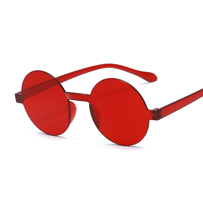 Yaz Yuvarlak Çerçevesiz Güneş Gözlüğü Kadın Şeffaf Shades güneş gözlüğü Kadın Serin Şeker Renk UV400 Gözlük Oculos De Sol Görüntü 1