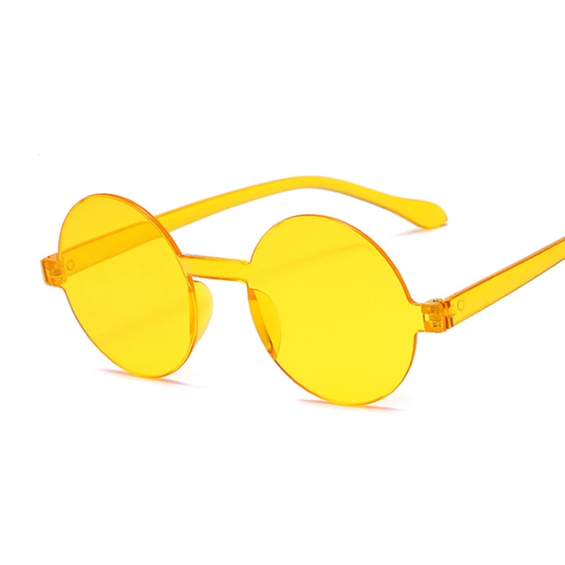 Yaz Yuvarlak Çerçevesiz Güneş Gözlüğü Kadın Şeffaf Shades güneş gözlüğü Kadın Serin Şeker Renk UV400 Gözlük Oculos De Sol Görüntü 3