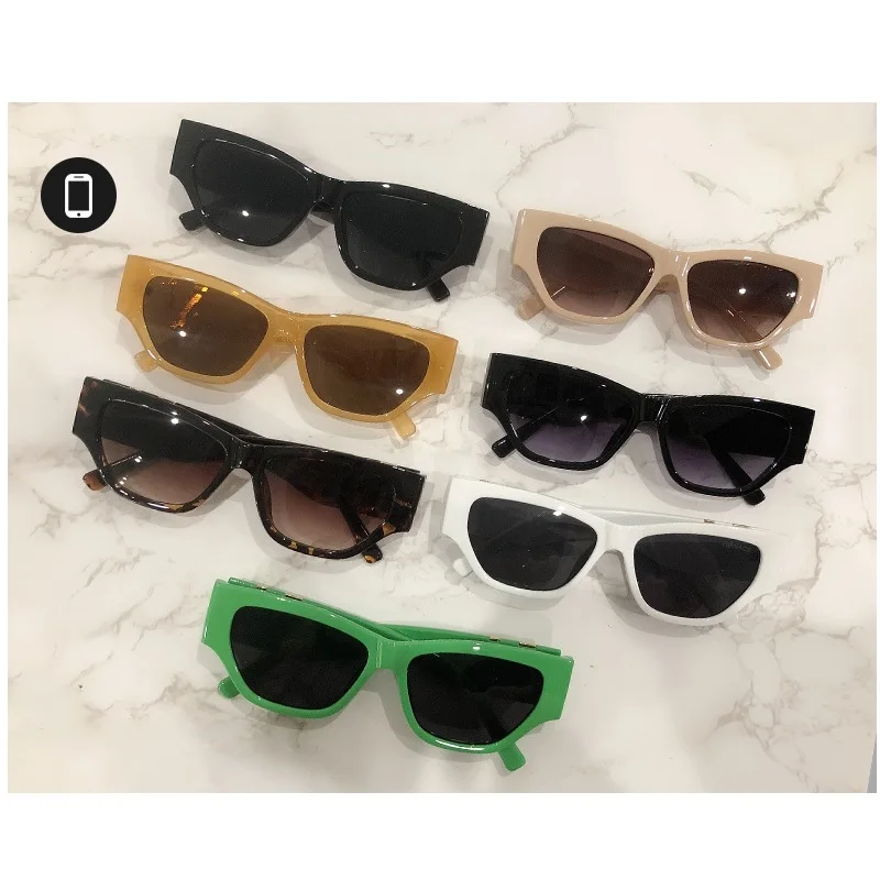 Kedi Gözü Güneş Gözlüğü Kadın Moda Yeni Vintage Kare Shades Erkekler Marka Tasarımcısı Lüks güneş gözlüğü UV400 Büyük Boy Gözlük Oculos Görüntü 5