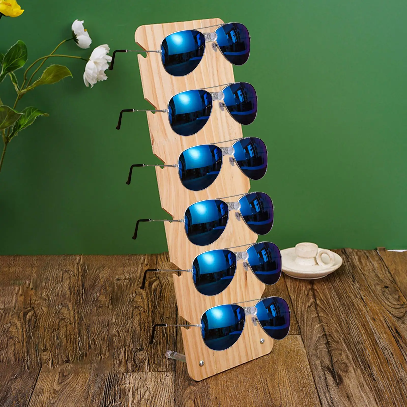 Gözlük Çerçevesi Standı Ekran basamak rafı Organizatör Şeffaf Sunglass Raf Gözlük Organizatör Merdiven Basamak vitrin rafı Göstermek için Görüntü 5