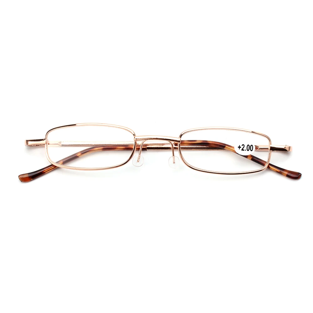 Qutzzmnd Taşınabilir Presbiyopik Gözlük Erkek Kadın okuma gözlüğü İçin Metal Kasa Bahar Menteşe Gözlük + 1.00~ + 4.00 Görüntü 2