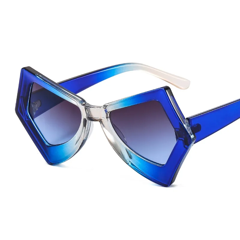 D & T 2022 Yeni Moda Kedi Göz Güneş Gözlüğü Düzensiz Kadın Erkek Degradeler Lens Çerçeve Marka Tasarımcısı Karakteristik güneş gözlüğü UV400 Görüntü 4