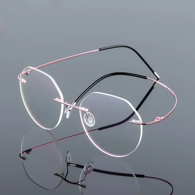Elbru Ultralight Çerçevesiz Titanyum Alaşımlı TR90 Gözlük Çerçeve Erkekler Kadınlar Çerçevesiz Yüksek Kaliteli Optik Gözlük Metal Gözlük Görüntü 1