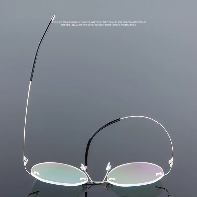 Elbru Ultralight Çerçevesiz Titanyum Alaşımlı TR90 Gözlük Çerçeve Erkekler Kadınlar Çerçevesiz Yüksek Kaliteli Optik Gözlük Metal Gözlük Görüntü 2