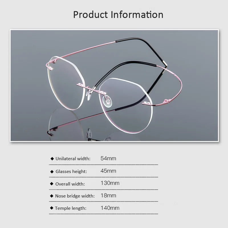 Elbru Ultralight Çerçevesiz Titanyum Alaşımlı TR90 Gözlük Çerçeve Erkekler Kadınlar Çerçevesiz Yüksek Kaliteli Optik Gözlük Metal Gözlük Görüntü 5
