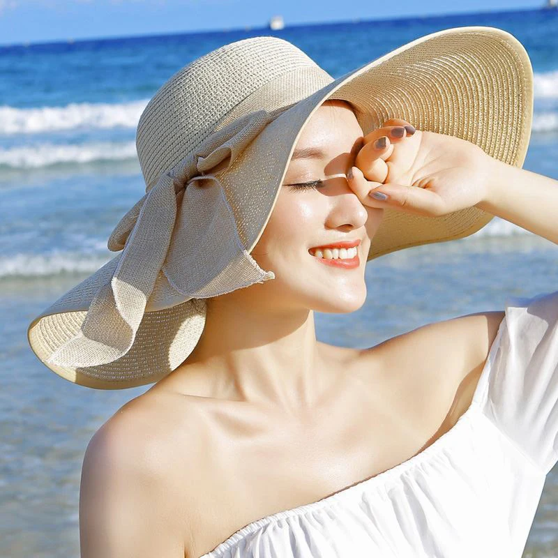Güneş şapkası kadınlar İçin Büyük Brim Disket Şapka Açık plaj şapkası Katlanabilir Yaz UV Koruma Seyahat Rahat Kapaklar Kadın Chapéu Feminino Görüntü 1