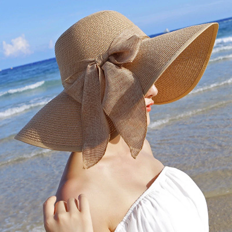 Güneş şapkası kadınlar İçin Büyük Brim Disket Şapka Açık plaj şapkası Katlanabilir Yaz UV Koruma Seyahat Rahat Kapaklar Kadın Chapéu Feminino Görüntü 3
