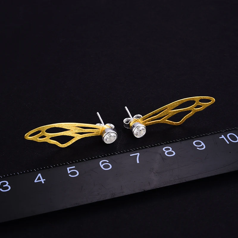 Lotus Eğlenceli Gerçek 925 Ayar Gümüş El Yapımı Tasarımcı Orijinal Güzel Takı Hollow Kelebek Kanatları takı seti Kadınlar için Görüntü 5